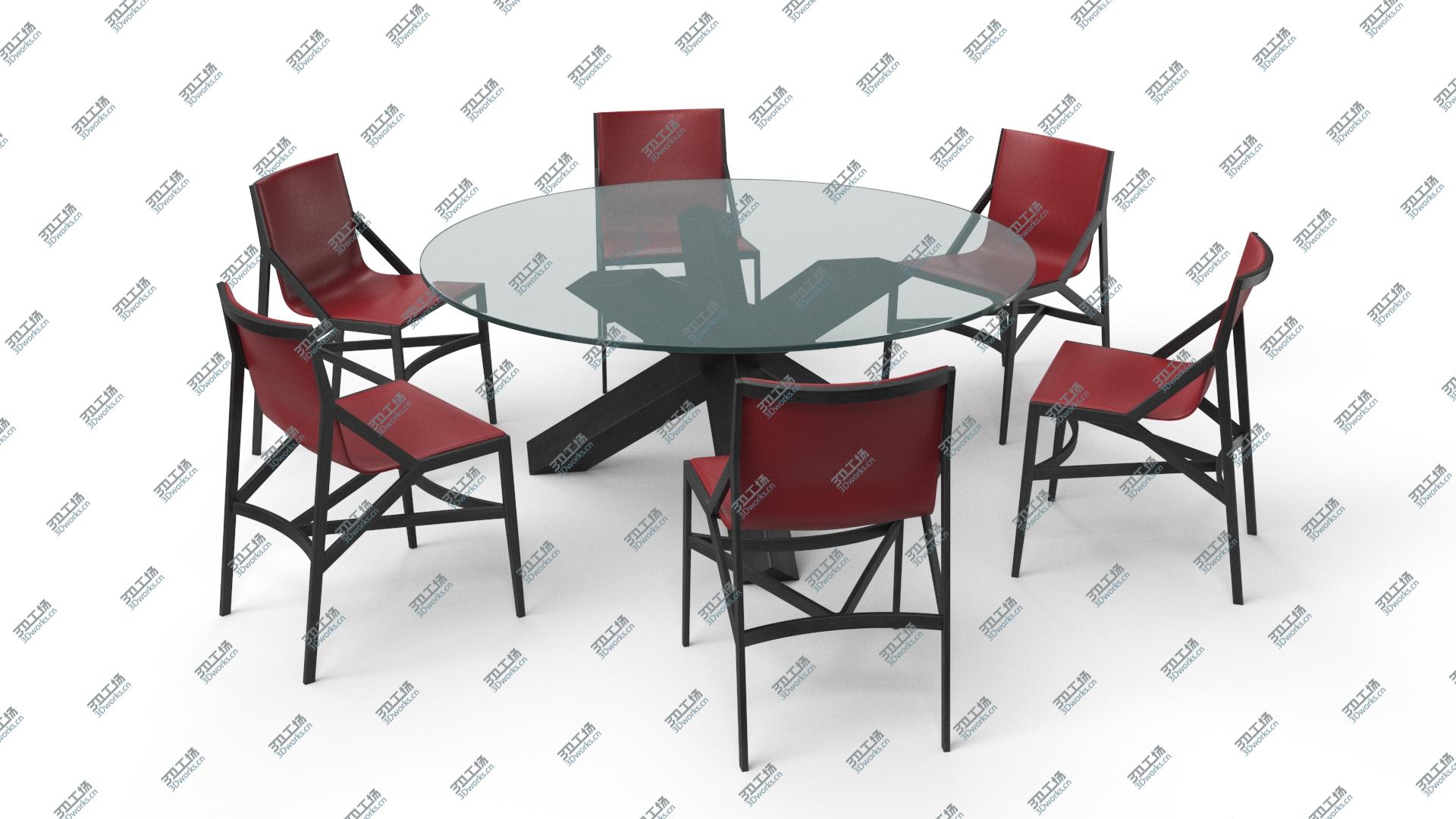 images/goods_img/2021040233/3D Cassina Dining Table Chair Set Black Glass Red model/1.jpg